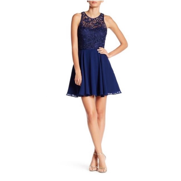 Aidan Matrix Lace & Chiffon Party Cocktail Dress Sz 4 - Picture 1 of 13